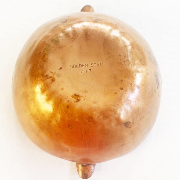 Vintage Hammered Copper Ashtray Bowl Marked Golden State 017 - Picture 7 of 10